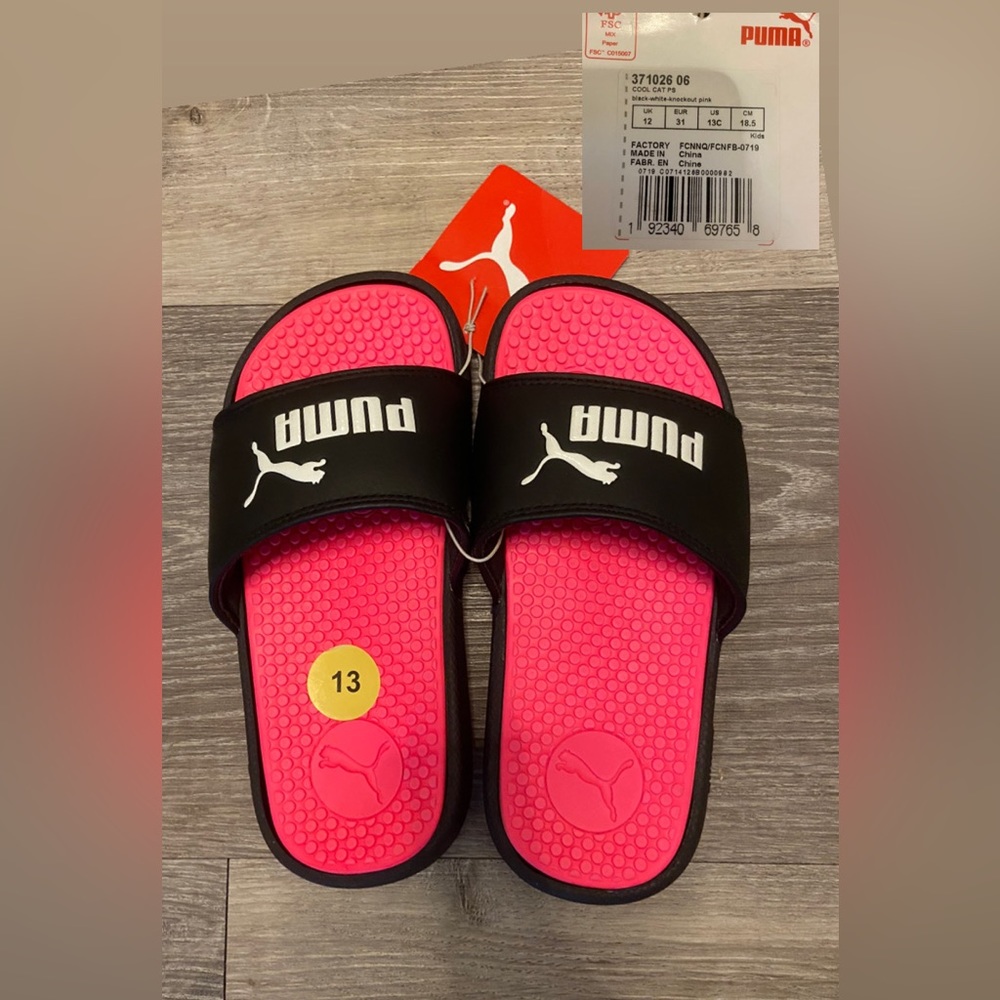 Little girls size 13 puma slide sandals NWT